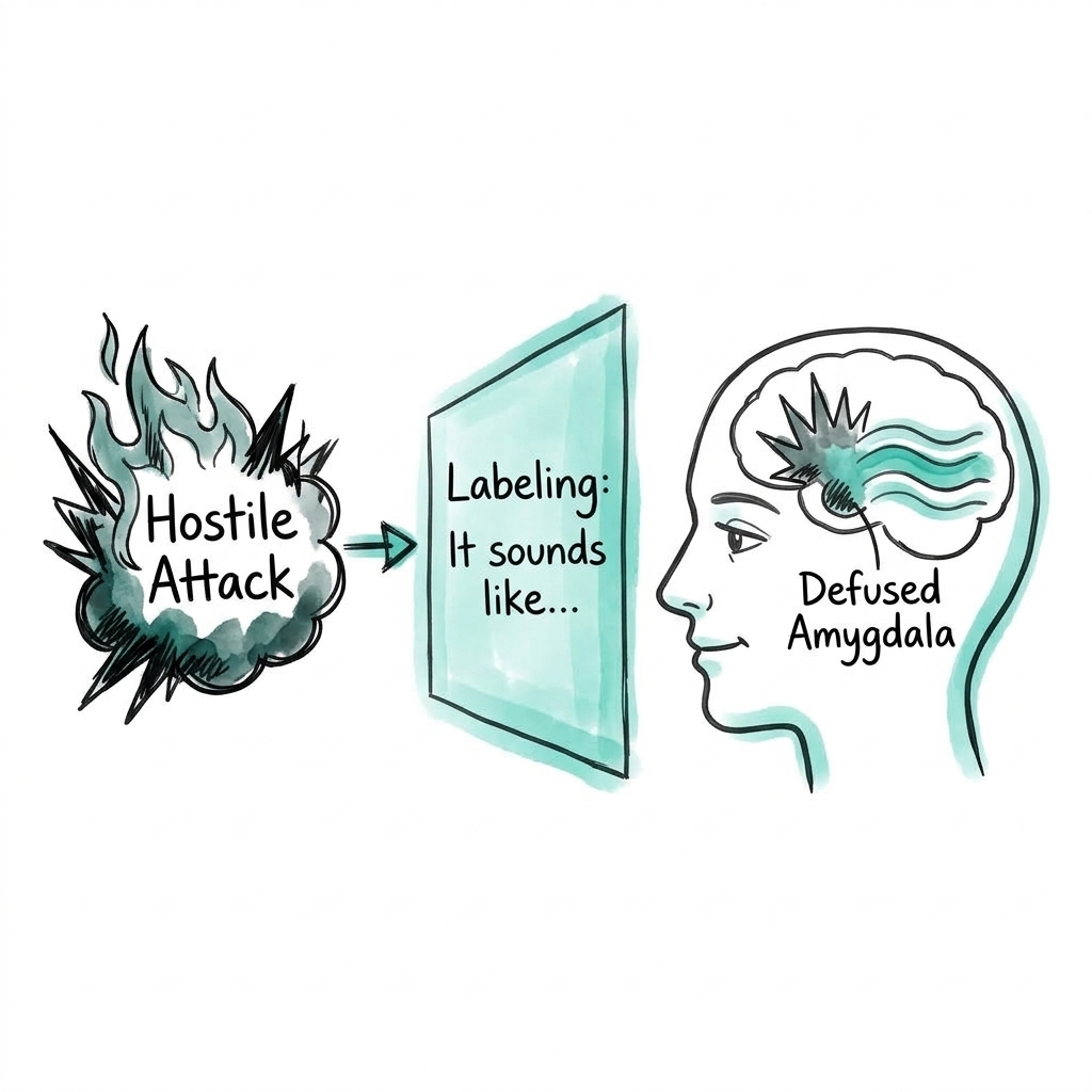 Tactical empathy and labeling in high-stakes discussions