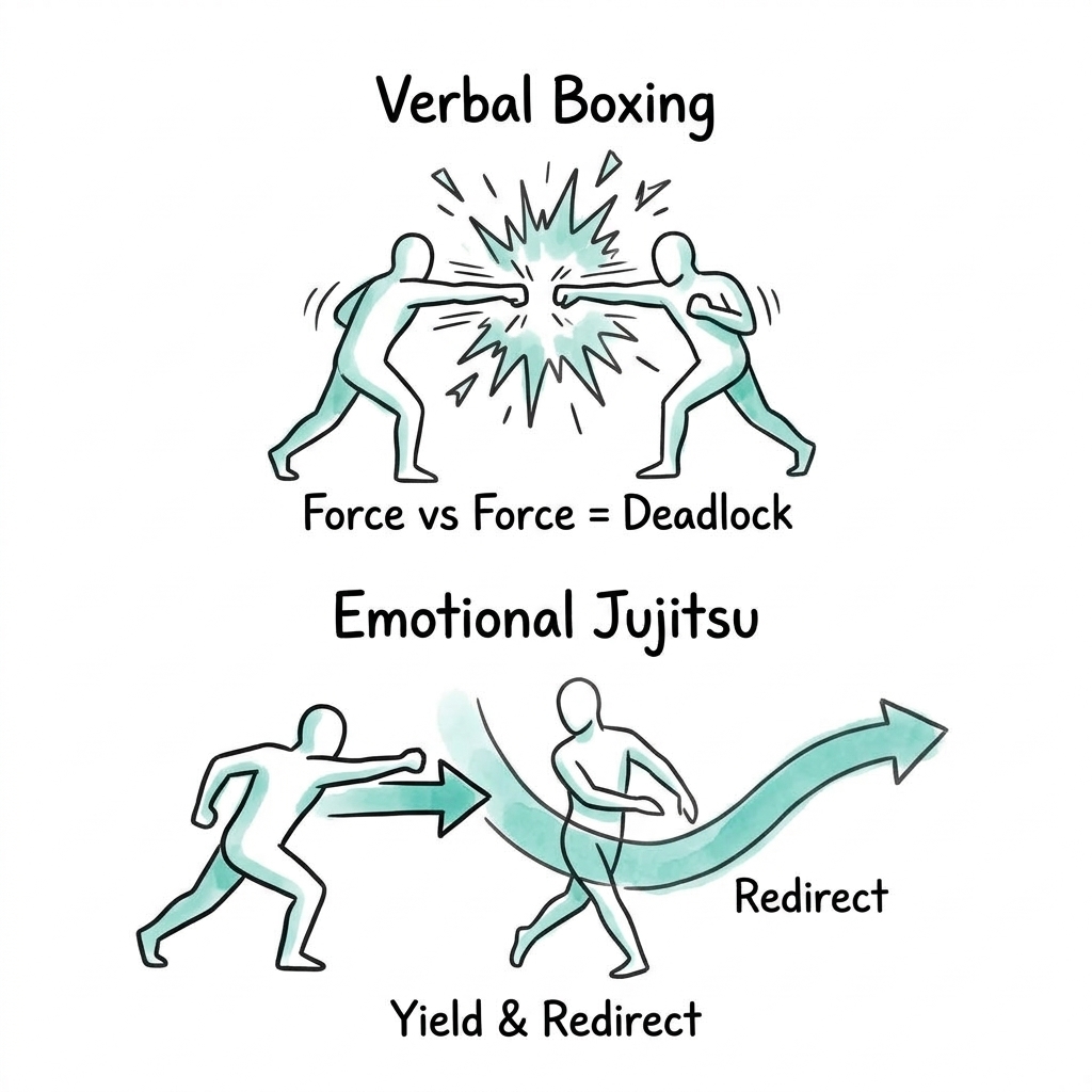 Verbal boxing compared to emotional jujitsu