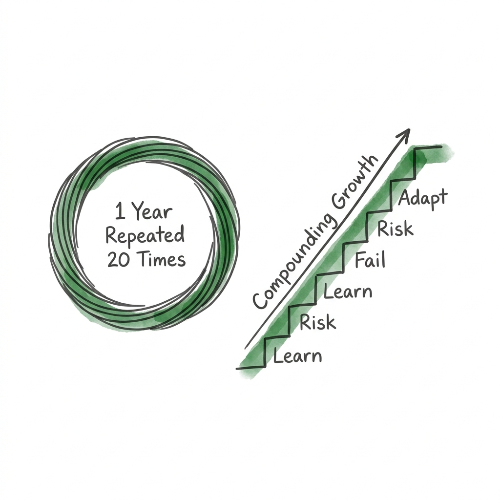 The experience loop compared to continuous growth