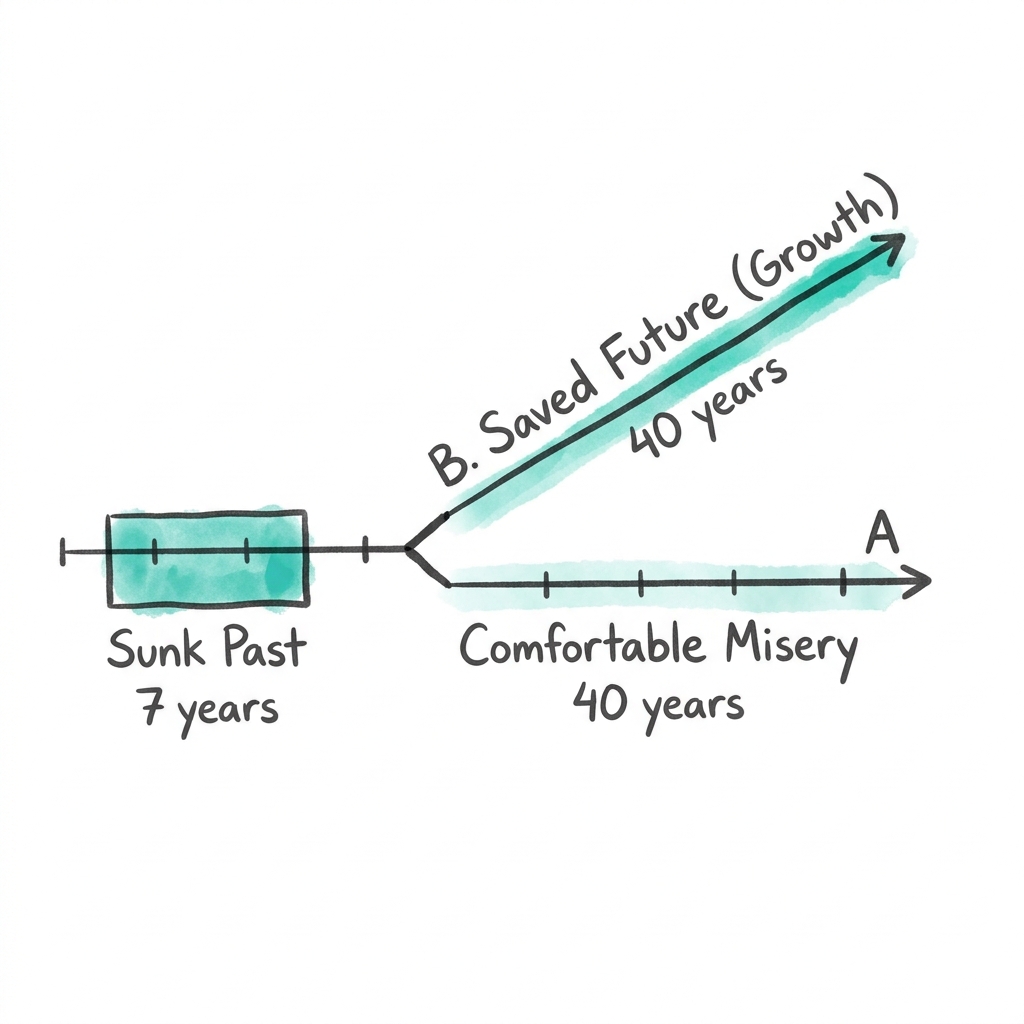 The sunk cost pivot and the forty-year trade